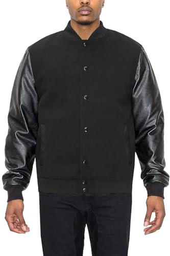 Men's Essential Melton Varsity Jacket - Product Details