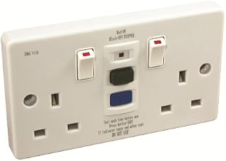 2 Gang RCD Socket Double Twin White 13 AMP