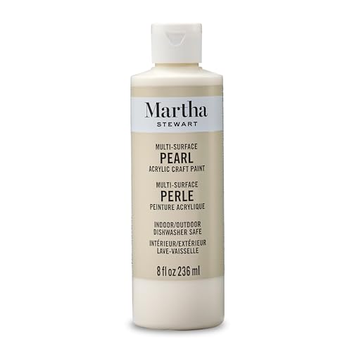 Martha Stewart, Craft Paint, Mother of Pearl, 8 fl oz Premium Pearl Finish Paint, Perfect For Easy To Apply DIY Arts And Crafts, 68704
