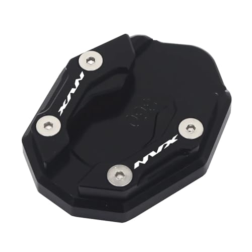 Motorrad Fuß Seitenständer Pad Für YAMAHA NVX155 Für AEROX 155 Ständer Unterstützung Platte Verlängerung Zubehör Straße(A Black)