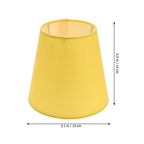 Image of Gadpiparty Fabric Yellow Lamp Shade 5.5 Inch Soft Light Protection Easy Install for Household Hanging and Table Lamps