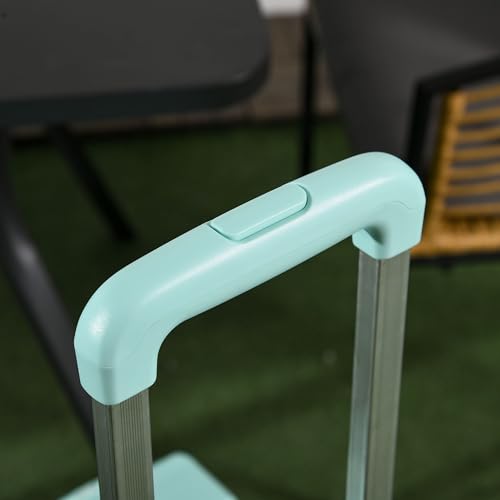 HOMCOM Einkaufstrolley Klappbar, Einkaufswagen mit Verstellbarem Teleskop-Griff, Treppensteiger mit Deckel, Transportwagen bis 80 kg Tragbar, Grün – Bild 7