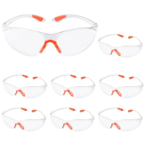 flintronic Gafas Proteccion Trabajo, 8 Piezas Gafas de Seguridad Trabajo, Gafas de Laboratorio, Gafas Seguridad Transparentes con Inserciones de Goma Anti-Caídas, para Bricolaje Laboratorio