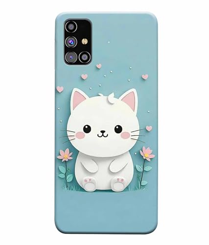 Image of Printed Hard Back Case Cover & Compatible for Samsung Galaxy M31S | Cat Vector Painting (Multicolor) - D1192