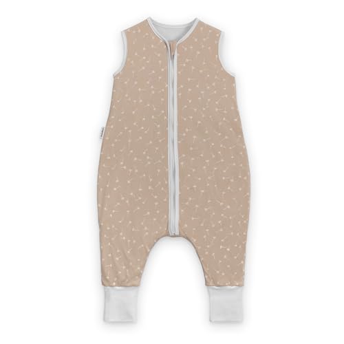 Ehrenkind® Baby Sommerschlafsack mit Füßen 1.0 TOG aus weicher OEKO-TEX zertifizierter Bio-Baumwolle | Sommer Schlafsack | Baby Schlafsack Gr. 100 Beige Pusteblume | 1 Tog