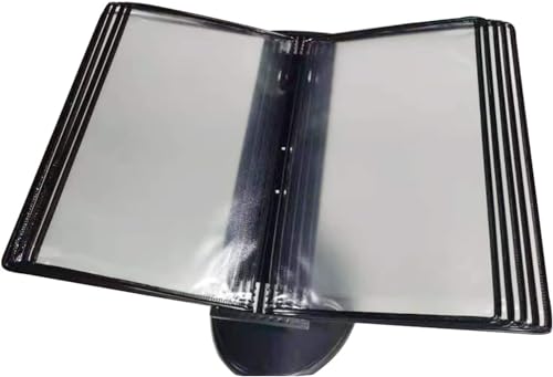 noxozoqm Wall-Mounted A4 File Folders,10 Page, Wall Office Reference Organizer,PVC And Metal, Replaceable Pocket(Color:B)