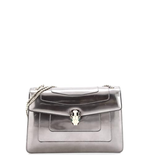 Pre-Loved Serpenti Forever Shoulder Bag Patent Medium, Metallic