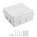 LeMotech ABS Plastic Dustproof Waterproof IP65 Junction Box Universal Electrical Project Enclosure White 5.9" x 5.9" x 2.8"(150mmx150mmx70mm)