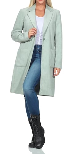 ONLY Damen Cord-Kurzmantel ONLAstrid Life Cordoroy Coat Cordmantel Reverskragen 15307294 Aqua Gray XS