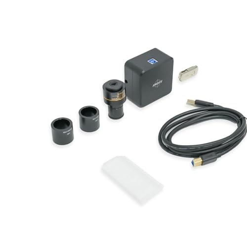 Image of Swift Infinity-Corrected Compound Trinocular Microscope SW400, 40X-2500X Magnification, Infinity Achromatic Objectives, Two-Layer Mechanical Stage, with Swiftcam 20 Megapixel Camera and Slides