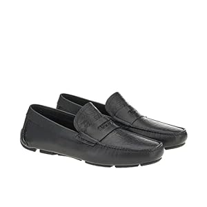 Salvatore Ferragamo Newton Men’s Black Leather Driver Shoes