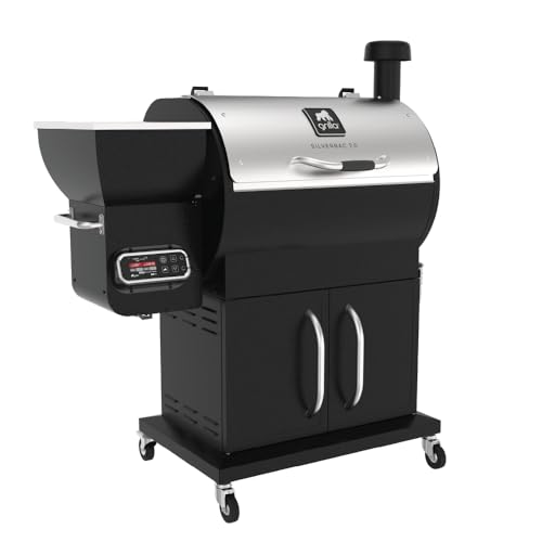 GRILLA Silverbac 2.0 Wood Pellet Grill with Wifi Controller, 692 sq in. Cooking Space, 33LB Hopper, Stainless Steel, For Grilling, Smoking, and Outdoor Cooking