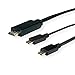 Produktbild ROLINE USB Typ C - HDMI + USB C Adapterkabel, ST/ST, 1 m