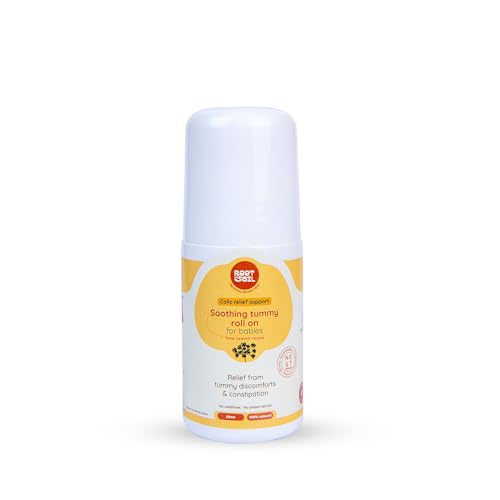 Image of ROOT and SOIL Soothing Tummy Roll-On for Babies - Hing 50 ML, 0+ Months | 100% Natural & Herbal | Newborn & infant friendly | No Preservatives