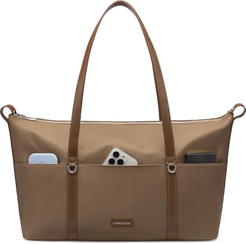 LOVEVOOK Work Tote Bag for Women, 15.6 Inch Laptop Shoulder Bag with Large Cup Holder, Professional Computer Tote Briefcase for Teacher Nurse Office Gym Travel Weekender