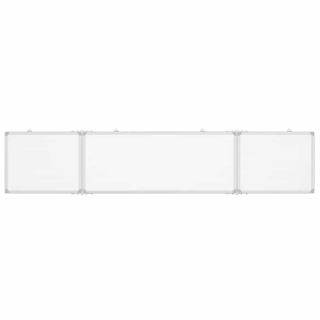 Magnetyczna tablica suchościeralna, składana, 200 x 40 x 1,7 cm, aluminiowa, tablica prezentacyjna i tablica informacyjna do biura, szkoły, warsztatu, targów, tablica ścienna z krawędziami