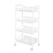 Produktbild Beauty Rollwagen,4-Etagen Allzweckwagen Beauty Wagen mit Rollen Friseur Rollwagen für Friseurladen Beauty Salon Küche und Bad (45 * 27 * 85cm) - Weiß