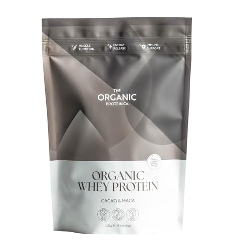 The Organic Protein Co. – Chocolate Organic Whey Protein Powder | No Additives, Undenatured, Bioactive, UPF Free, No Emulsifiers, Primarily Grass Fed, Vegetarian, Gluten Free - 1.2kg