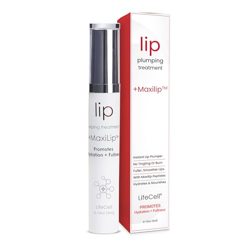 Best Lip Pump Gloss for Women Over 50: Fuller, Younger-Looking Lips Without Fillers 14 LifeCell Lip Plumping Treatment – Glossy Balm with MaxiLip Peptides for Fuller, Smoother Lips – Hydrating, Non-Irritating, Fragrance-Free Lip Care for All Skin Types