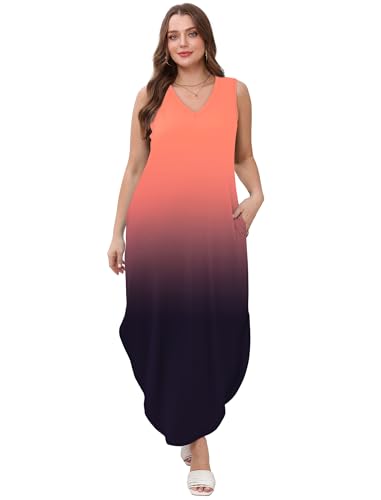 Image of Sampeel Summer Dresses Maxi Dress Vacation Beach Sundresses 2025 with Pockets