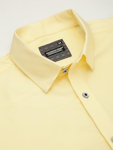 Image of Majestic Man Solid Cotton Casual Shirt - Slim Fit, Full Sleeves, Premium Button Closure