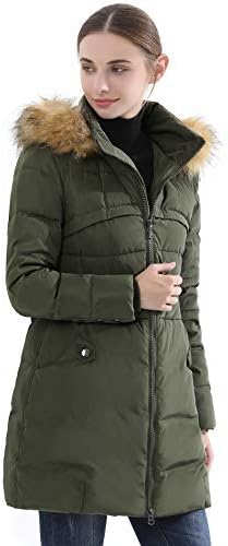 Obosoyo Women's Hooded Thickened Long Down Jacket Winter Down Parka Puffer Jacket