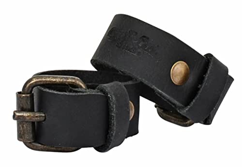 Set Di 2 Cinghie In Pelle Di Bufalo Gusti Mathias – 40 Cm, Nere, Con Fibbia, Per Bici O Borse