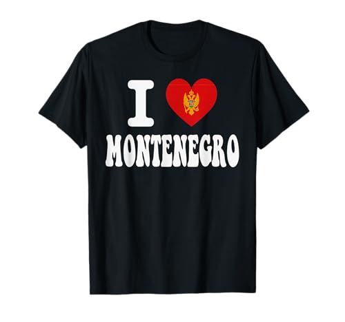 Souvenir de Voyage rétro avec Inscription « I Love Montenegro » en Forme de cœur T-Shirt