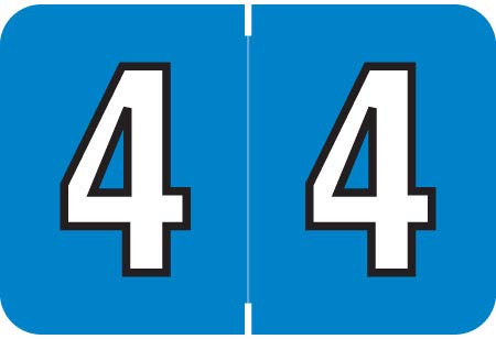 Doctor Stuff - File Folder Labels, Number 4, Colwell Jewel Tone Match - CONM Series Chart Stickers, Aqua Blue, 1" x 1-1/2", #4, 500/Roll
