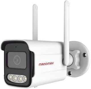 MANOMAY Protect Air 3MP WiFi Bullet Security Camera, 10x Digital Zoom, Full Duplex Two-Way Audio, Color Night Vision, Huma... Price In India