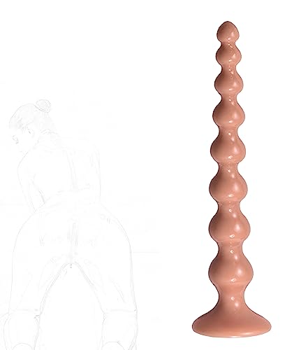 Perles anales JINGHUA couleur chair en silicone souple avec chaîne de 8 boules pour homme et femme