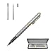 Produktbild Accod Classic Business Metall-Kugelschreiber Signature Pen Tintenroller Gelschreiber High-End Geschenkbox mit zwei austauschbaren Ersatzminen für Büro, Familie und Geschäftspartner. 140 mm silber