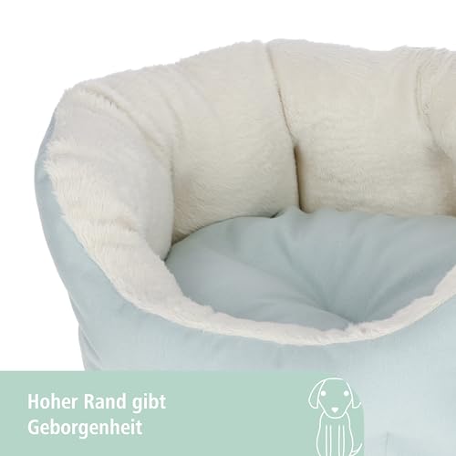 Kerbl Pet Welpenbett, Hundebett, Welpenkissen, türkis, 45x40x20cm, Baumwolle, Polyester, Hundewelpen, wendbares Innenkissen, Anti-Rutsch-Boden