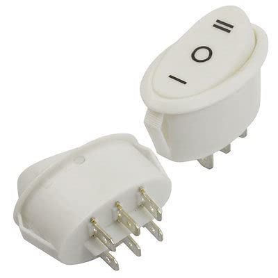 Commutateur AC 15A inverseur pour câblage de tableau de bord camping-car DPDT ovale