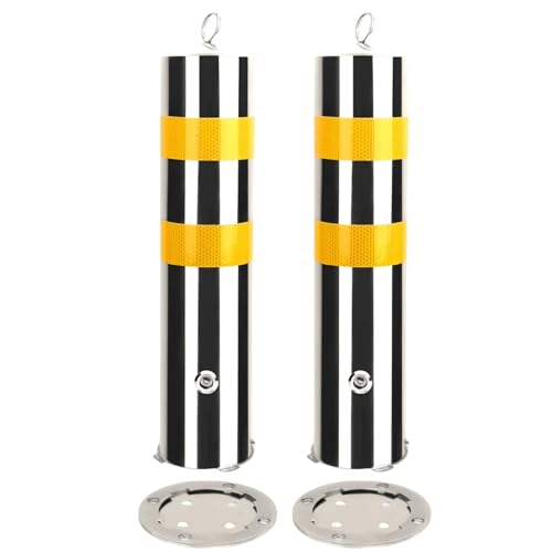 Bolardo de seguridad con rayas reflectantes para seguridad de parque y barrera de tráfico al aire libre