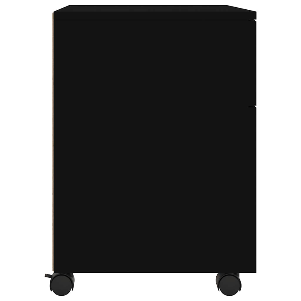 vidaXL Classeur Mobile avec Roues Noir 45x38x54 cm Bois d'ingénierie, Armoire de Bureau, Bureau avec Armoire, Organisateur de Bureau