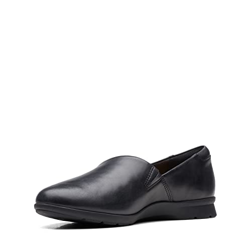 Image of Clarks Womens Jenette Grace Black Leather Boat Shoe