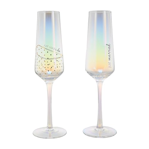 Flûtes à champagne en verre irisé au design raffiné