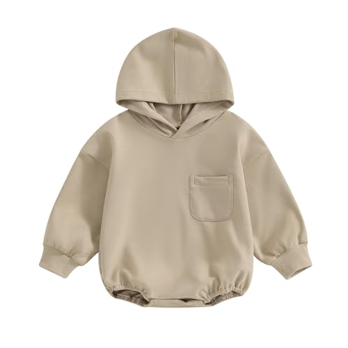 Image of Endorothii Infant Baby Boy Girl Fall Clothing Blank Hoodies Sweatshirt Romper Long Sleeve Bodysuit Outfit Winter Clothes