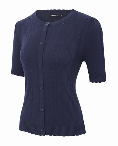 MINTLIMIT Cropped Cardigan Sweaters for Women 2025 V Neck Knit Bolero Shrugs Short Sleeve Lightweight Button Up Sweaters