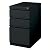 Pemberly Row 3 Drawer Mobile Pedestal Letter File Cabinet with Key Lock in Black