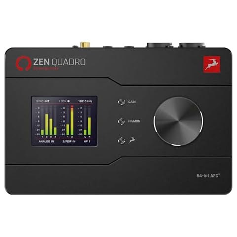 Antelope Audio Zen Quadro Synergy Core — 4-Channel Dual USB-C Bus Powered Audio Interface w/Discrete Preamps, Real-Time DSP+FPGA Effects & Compatibility for Mac, iOS, Android Software — 14x10 Cover