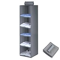 XingyLi Hängeregal Schrank Organizer 3 Fächer - Faltbar Mit Seitentaschen, Grau