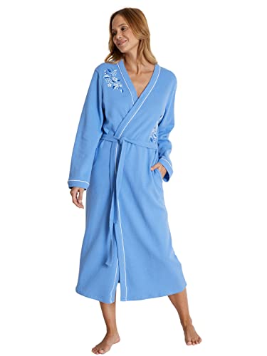 BALSAMIK - Albornoz de panal de abeja de malla orgánica, azul, 56