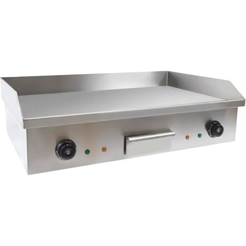 Image of Large 29-Inch Electric Flat Top Grill - Adjustable Temperature Stainless Steel Commercial Frying Pan for Restaurants & Home Use