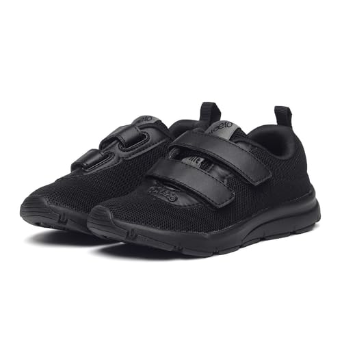 Image of Plaeto Aspire Unisex Black School Shoes for Boys and Girls | Uniform Shoes for Kids | Tilt Lace up Closure, Breathable Upper | Multiplay Sports Shoes - Girl | Boy | Child | Kids School Shoes Black