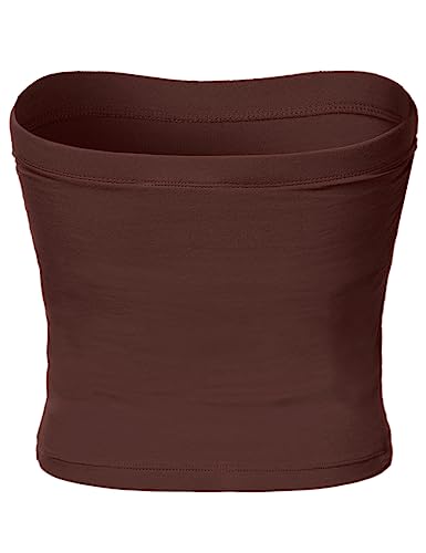 Image of Women's Shapewear Tube Tops Strapless Ruched Built-in Shelf Bra Casual
