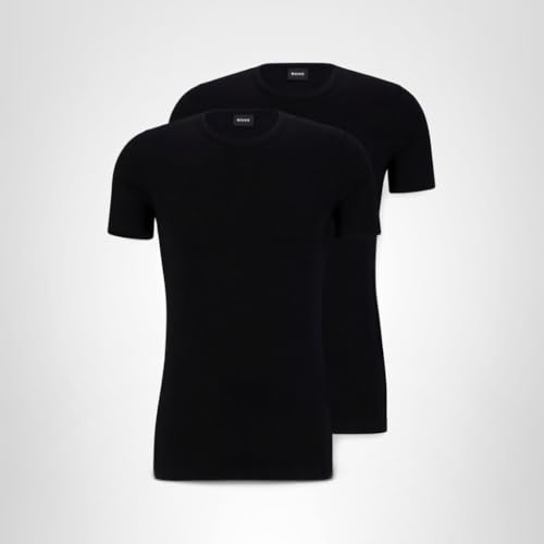 BOSS Hugo Mens T-Shirt Rn 2p Co/El 10194356 01 Boxer Briefs, Black, X-Large US - Thumbnail 4