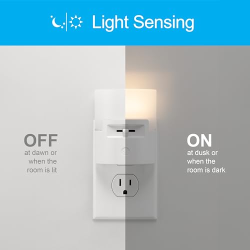 Image of GE Ultrabrite LED Night Light, Dimmable, 100 Lumens, Plug-in, Dusk to Dawn Sensor, UL-Listed, Ideal for Bedroom, Bathroom, Nursery, Kitchen, Hallway, 45125, 1 Pack, White | Dimmable Night Light for Bathroom, Kitchen, and Utility Room, UL Certified, Energy Efficient
