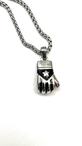 Papiichulo Boricua Power necklace Set, Silver/Black and Gold/Black4